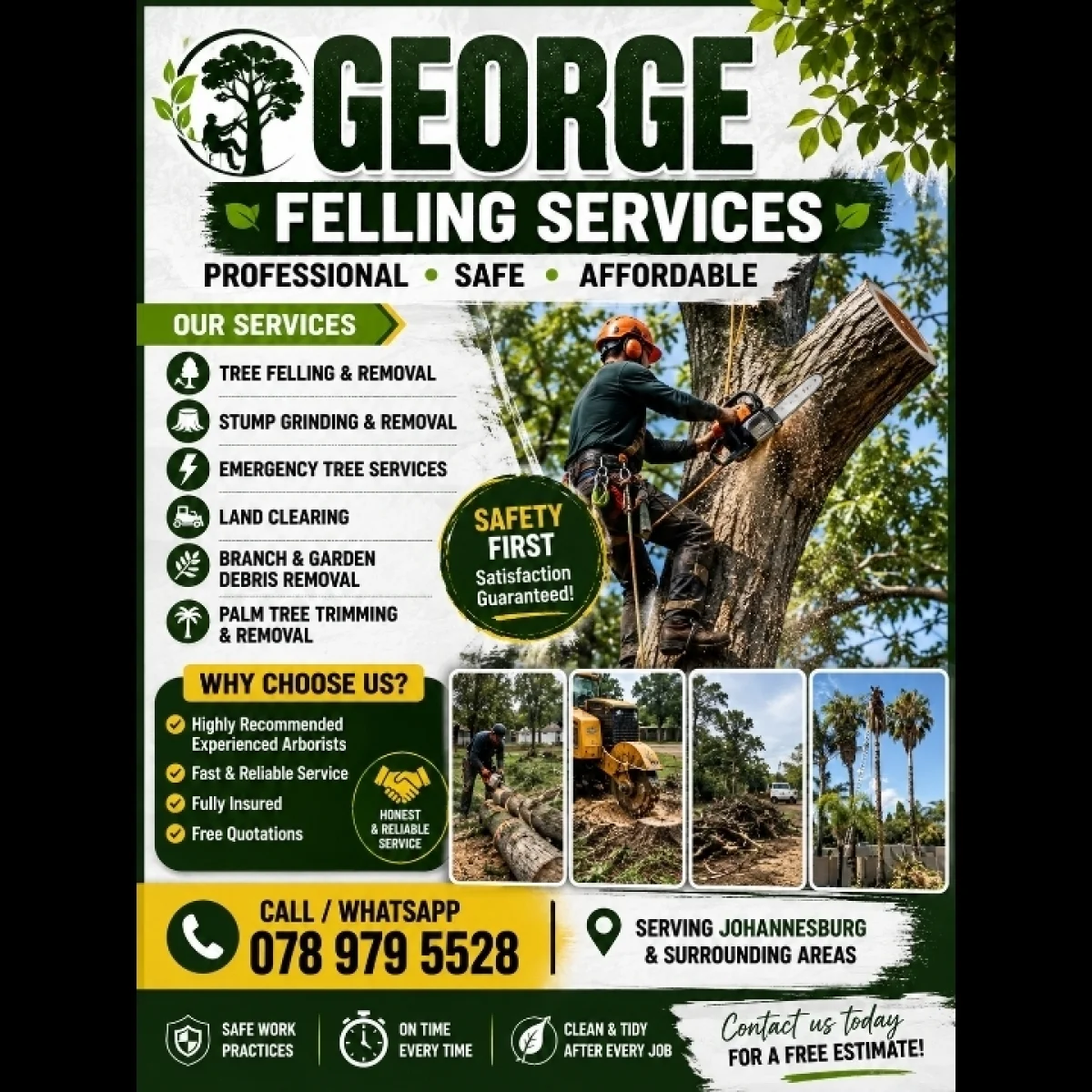 Tree felling and yard clearing in Benoni